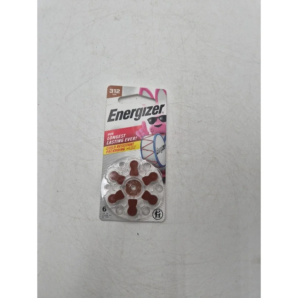 Energizer 6 cells x 312 Size Hearing aid batteries Zinc air 1.4V PR41 PowerSeal